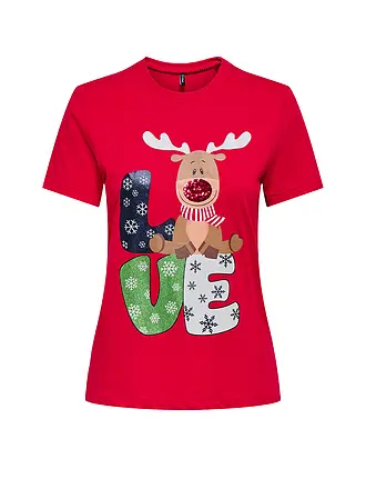 ONLY | T-Shirt ONLXMAS | rot